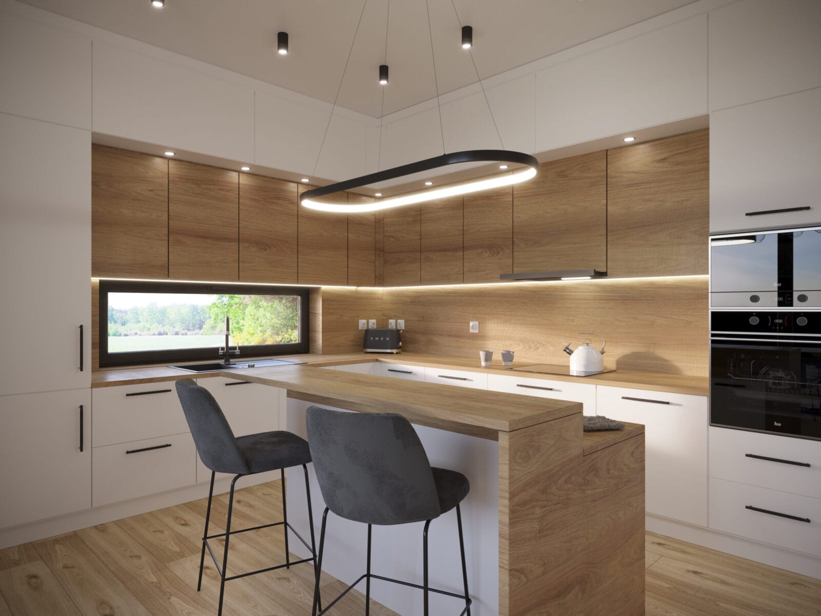 Kuchnia w stylu Hygge - szara