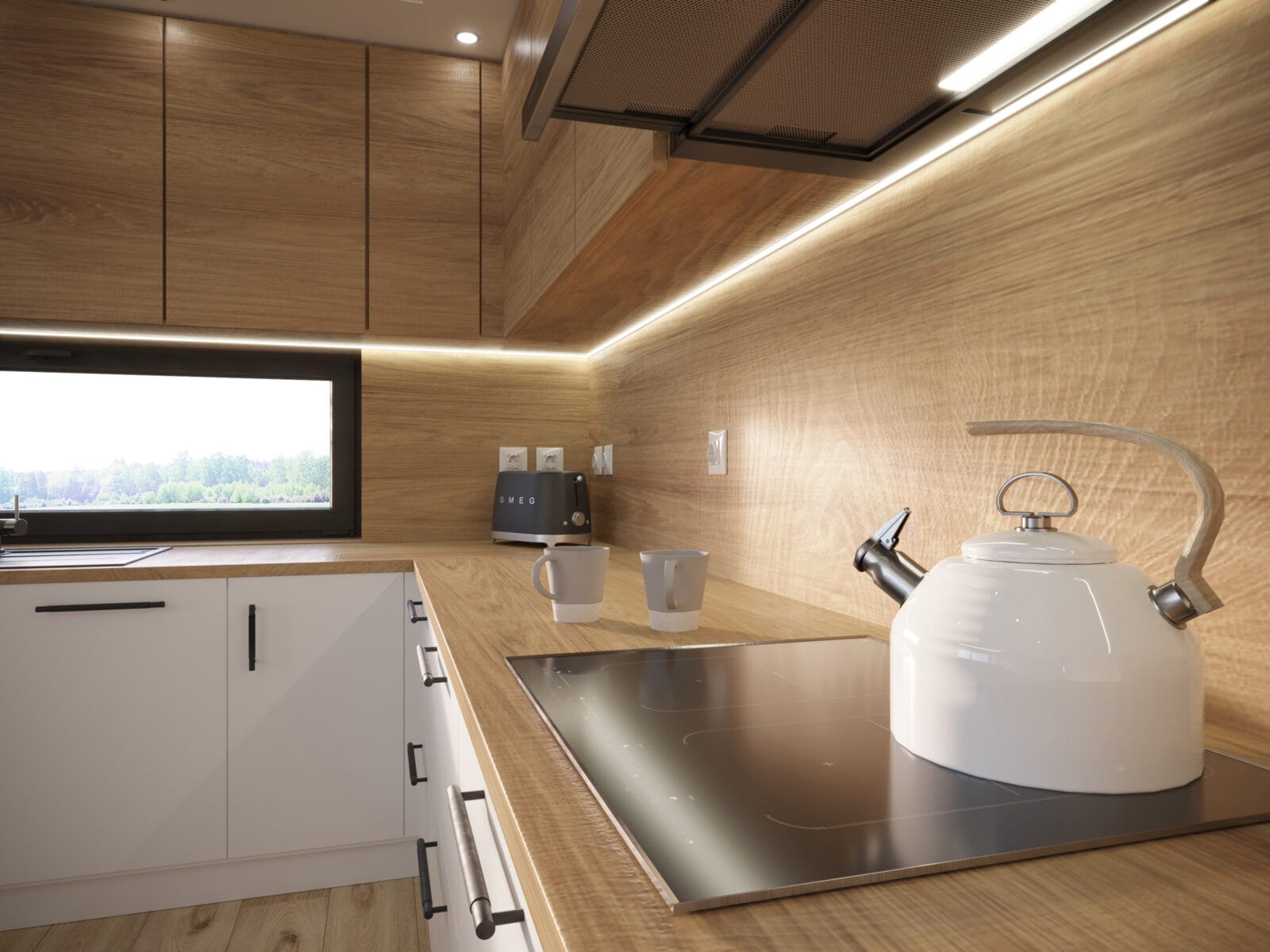 Kuchnia w stylu Hygge - beżowa