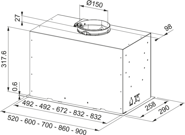 Okap Box Flush Premium FBFP KL